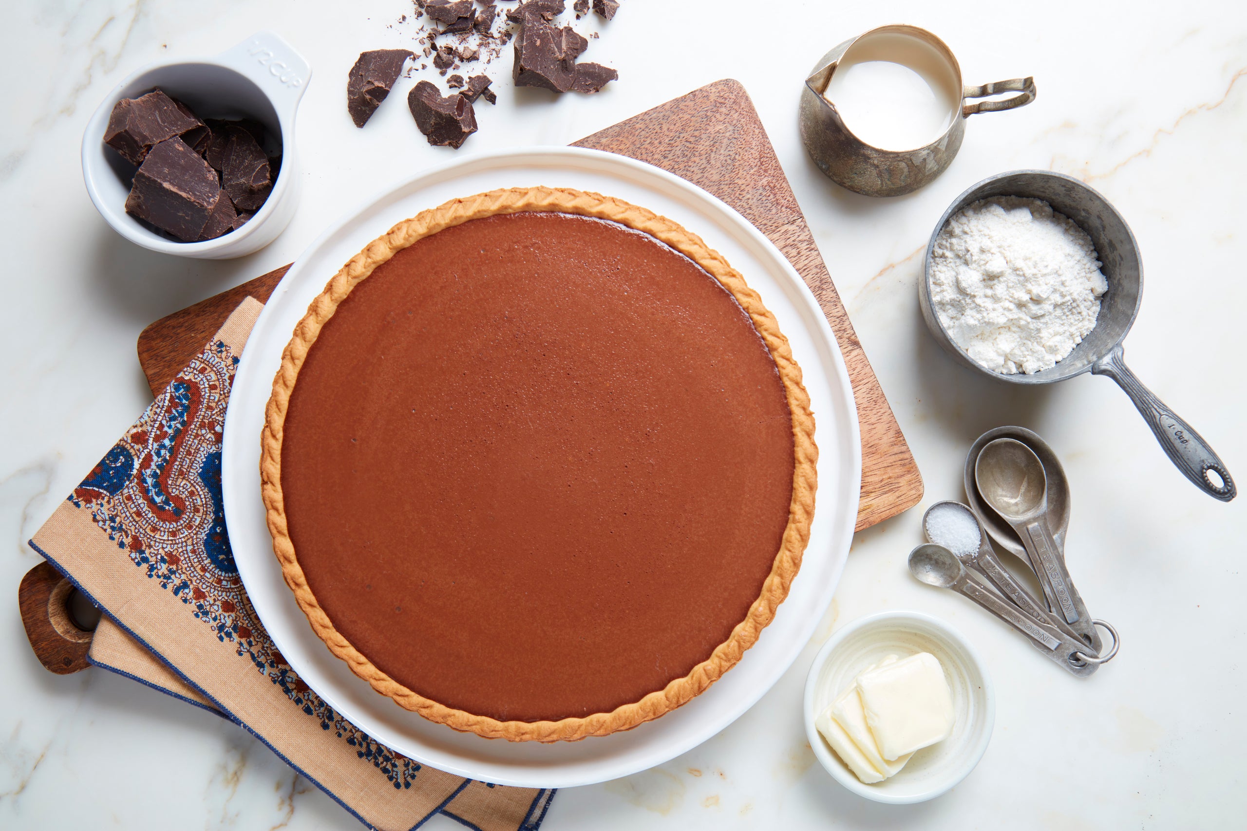 Large 9" Chocolate Flan Pie Peasant Pies
